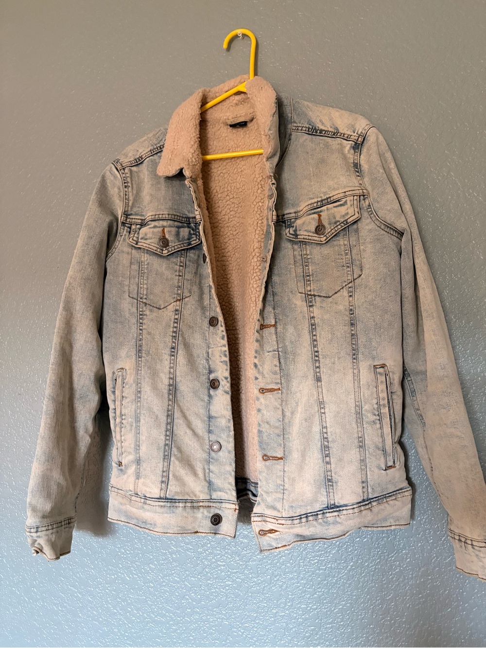 George Light Blue Sherpa-Lined Denim Jacket